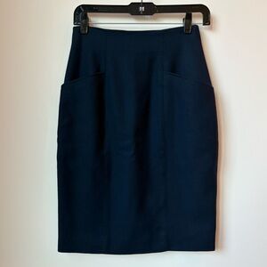 Vintage Saks Fifth Avenue Navy Wool Skirt
